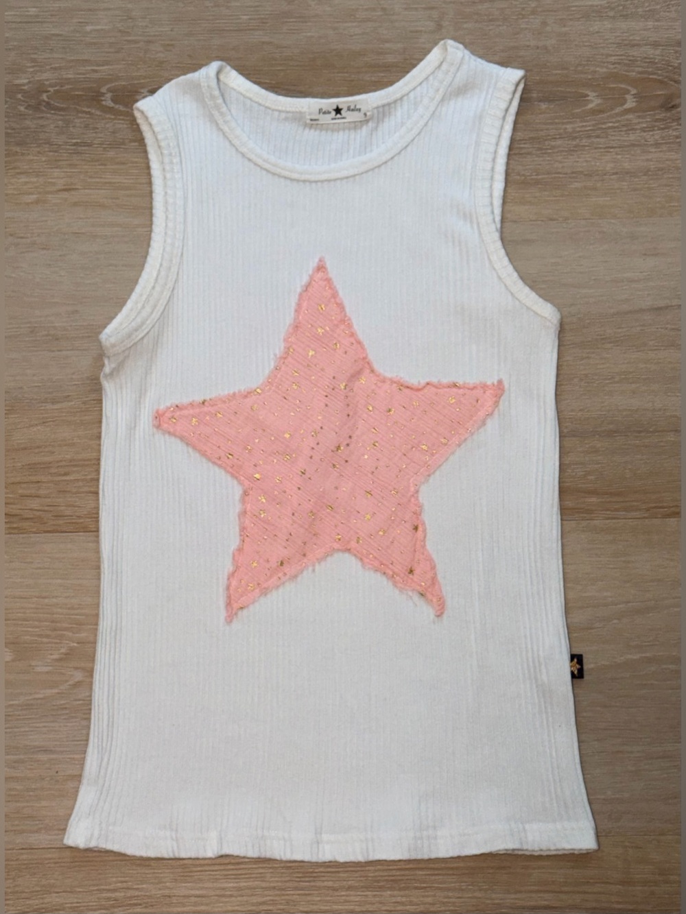 Petite Hailey Girls Ribbed Star Tank Top